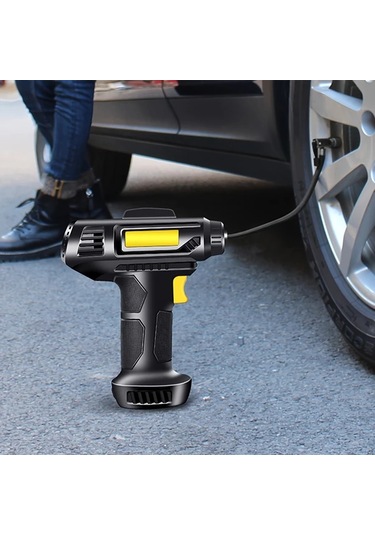 Challenger Siyah 150psı Taşınabilir Hava Kompresörü Araba Lastiği Basınç Göstergeli Işıklı Şişirme Pompası