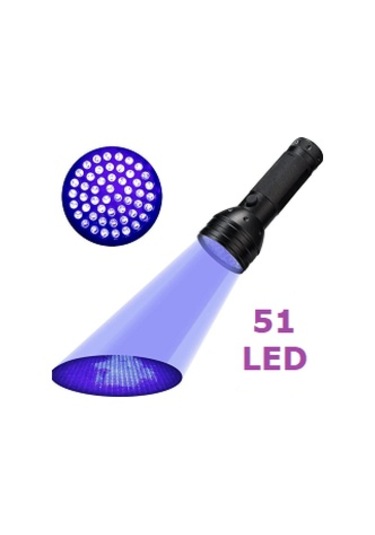 Uv 51 Led Mor işik Fener Sah-Te Para Bakteri Ultraviyole İdrar Siyah
