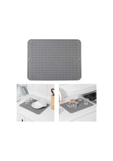 Suntek 40x30cm Silikon Bulaşık Kurutma Mat Tahliye Pedi Bpa