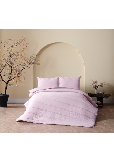 Cloudy Çift Kişilik Yorgan Seti - Pudra