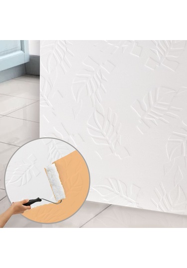 3d Duvar Paneli Boyanabilir Dekota 60x120 Cm / Yaprak Desenli 2'li Paket-1,44 M²