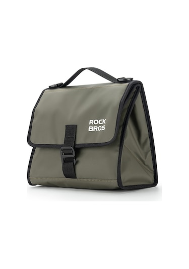 Rockbros W010 Brompton Bisiklet Ön Çantası Için Alüminyum Film Astarlı Gıda Saklama Çantası - Koyu Yeşil