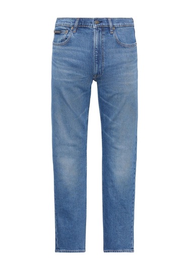 Calvin Klein Erkek Dar Paçalı Düz Kesim Diggory Mavi Jean-13826 Mavi