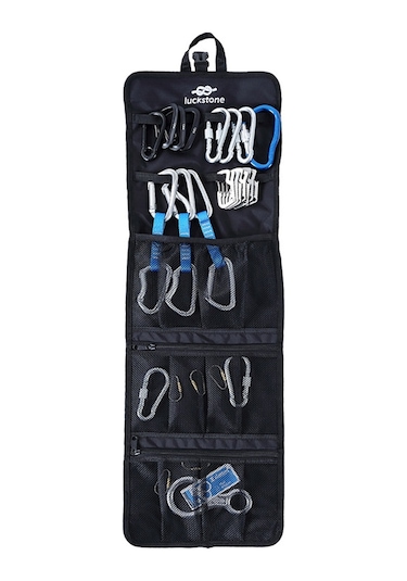 Luckstone Pykjd Asılı Saklama Çantası 420D Oxford Kumaş Buz Kaya Tırmanışı Dişlileri Için Katlanabilir Fermuarlı - Kırmızı