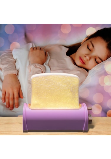 Geeroyoo Mavi 3d Tost Şekilli Led Gece Lambası - 8 Renkli Ev Dekorasyon Aydınlatması, Şarj Edilebilir Ve Enerji Tasarruflu Odalar İçin Mavi