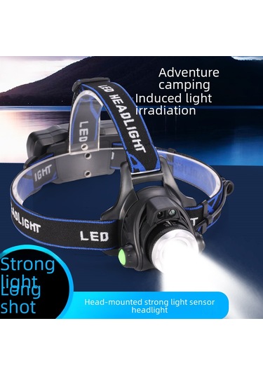 Teltree Dışarıda Balık Tutarken Kullanıma Uygun, Sensörlü, Şarj Edilebilir, Su Geçirmez, Yakın-uzak Odaklanabilir Led Kepçe Işığı T6 Tekli