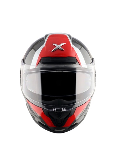 Axor Saber Spark Dull Ece 22.06 Kapalı Kask Beyaz - Kırmızı - Siyah