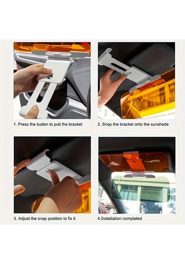 Dashanshop Gece Gündüz Sarı Siyah Anti-glare Araç Güneşlikliği - Uv Filtreli Emniyetli