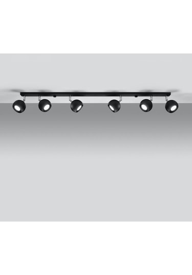 Rsylight Retro Siyah 180 Derece Hareketli Modern Spor 4 Lü Led Spot Avize Günışığı Ampullü 120 Cm Siyah