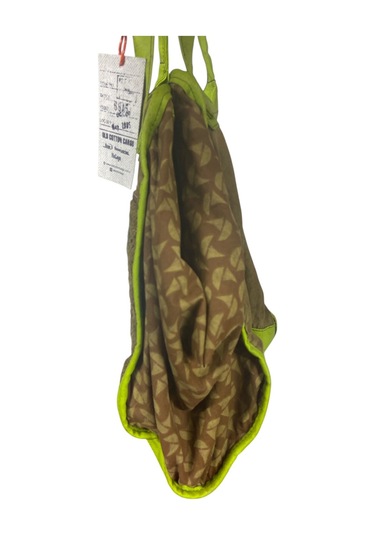 Kaliteli Eskitme Organik Vintage Salaş Desenli Günlük Gezi Seyahat Plaj Kadın Omuz El Çantası M Yeşil Kahve