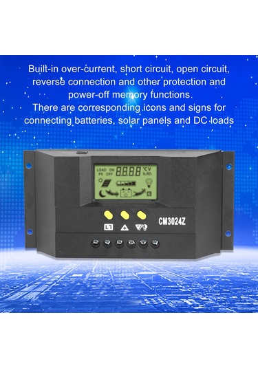 Skycity 12v/24v Otomatik 30a Pwm Güneş Şarj Kontrolörü, Lcd Ekranlı Akıllı Yönetici, Aşırı Akım Ve Ters Bağlantı Koruma