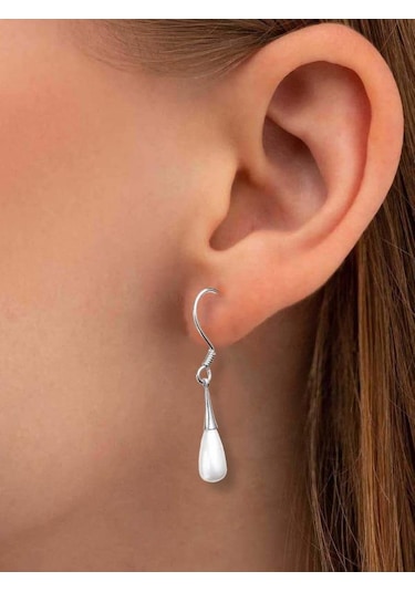 Brezza Lusso Jewelry Gümüş Doğal Tatlı Su Incisi Bayan Gümüş Küpe