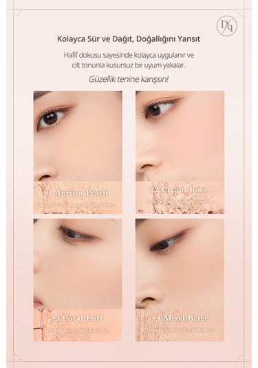 Dasique Karıştırılabilir Renklere Sahip 4lü Allık Paleti Blending Mood Cheek 01 Warm Blending 01 Warm Blending