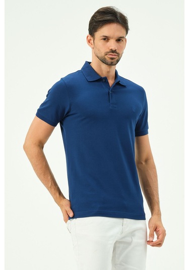 Classıc Pamuk Regular Comfort Erkek Polo Yaka Tişört Marin