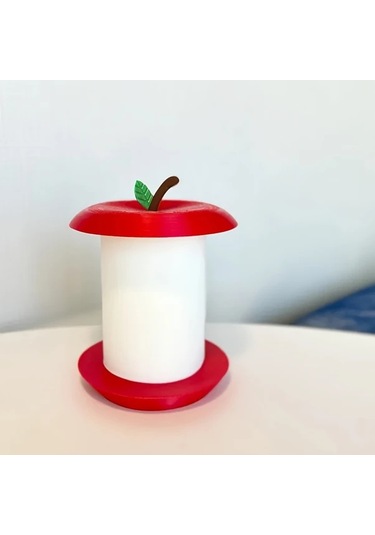 Fochsia Elma Şeklinde Kırmızı Sku Kağıt Havlu Askısı Montajsız Ve Alan Tasarruflu Kırmızı