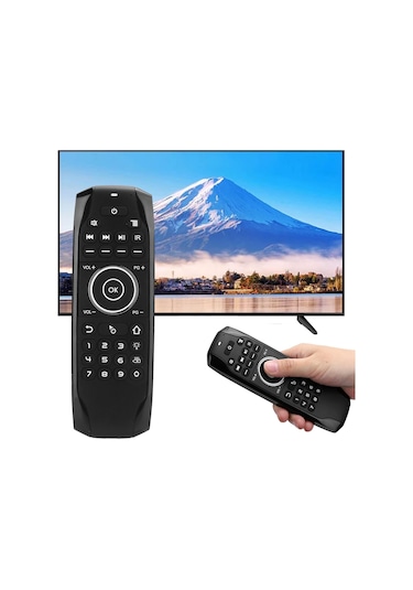 Ximistore9 Bluetooth 5.0 6-axis Jiroskoplu Işıklandırmalı Hava Fare, Akıllı Tv/android Kutusu İçin Kablosuz Kumanda, 10m Uzaklıkta Kullanıma Hazır Pil Dahil