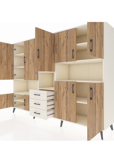 Hyperion Dolap 13 Raflı 3 Çekmeceli 9 Kapaklı 220x44x163 Aytaşı-ç Aytaşı-çam/aytaşı