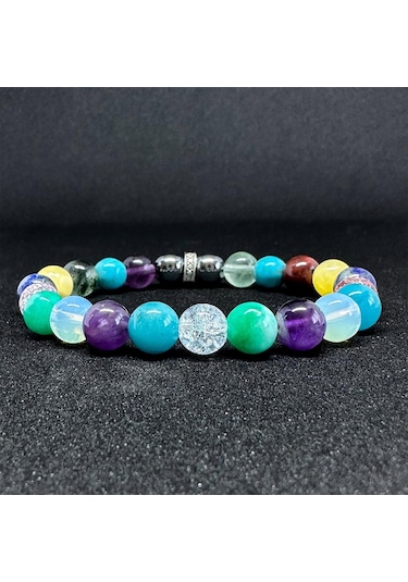 Balık Burcu Bilekliği 8mm Doğaltaş Bileklik - 16 Cm Çok Renkli
