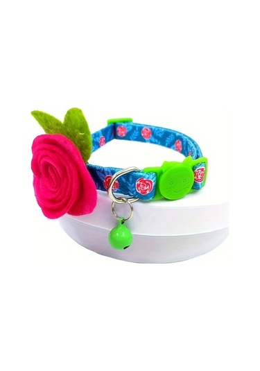 Willowhaven Gzpets Çiçekli Kedi Tasması - Tavuskuşu Mavi, Ayarlanabilir Ve Emniyetli Kırılmasız Tasarım Diğer