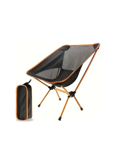 Dashanshop Ergonomik Alüminyum Alaşımlı Katlanabilir Turuncu Kamp Sandalyesi Hafif Tasinabilir Ag Arka Destek Yuruyus Plaj Piknik 99 79kg Kapasite Turuncu
