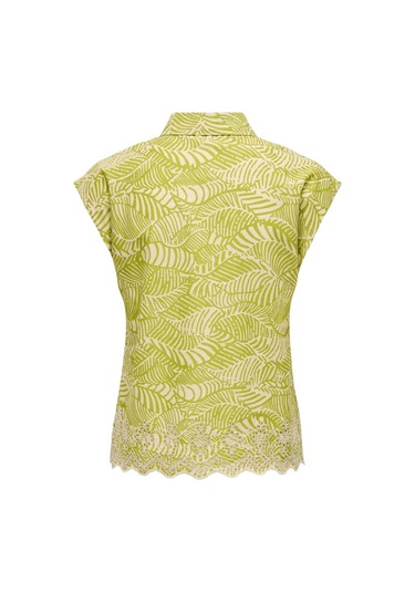 Onllou Lıfe Emb S/s Shırt Ptm Açık Yeşil Renk