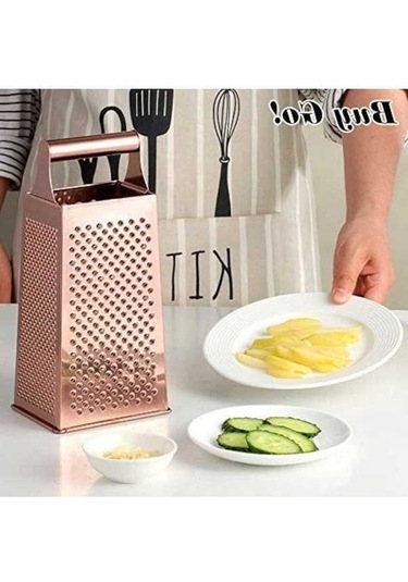 Createtech Patates, Meyve, Peyniri, Zencefil, Sebzeler İçin 4 Taraflı Paslanmaz Çelik Dilimleyici, Büyük Kutu Grateri Diğer