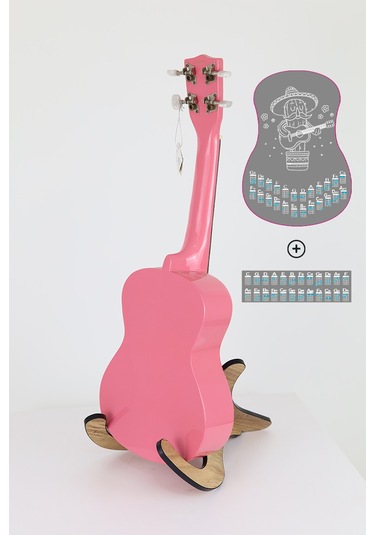 beyaz renk havana ukulele akor cetveli tablosu stickeri etiketi