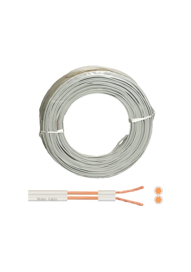Elektrik Kablosu Kordon 2X0.75mm Beyaz 100Mt