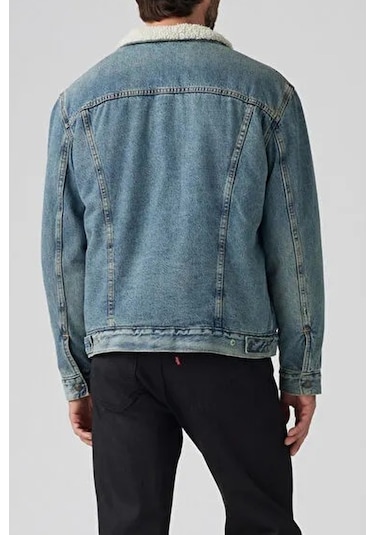 Levi's Rahat Kalıp Sherpa Trucker Kürklü Kot Ceket Mavi