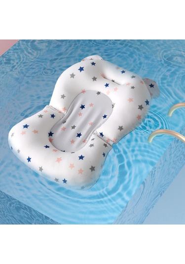 Geekyou Yeni Doğan Bebekler İçin Kaymazlı Yıkanma Yastığı - Suya Yüzen Polistiren Hamur Mat - Standart Pembe Ayı Desenli