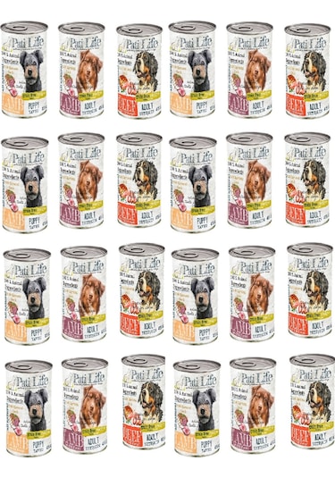 Pati Life Karışık Konserve Köpek Maması 24 x 415 G