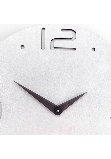 Cajuart Büyük Modern Ahşap Gri Tasarım Ev Ofis Duvar Saati Bej