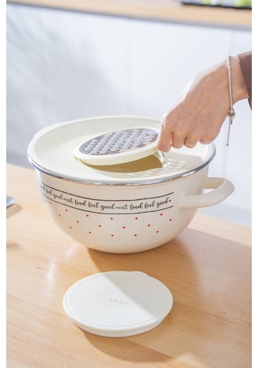 Feel Good Emaye Rendeli Karıştırma Kabı - 30 Cm Renkli