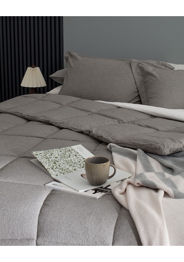 Madame Coco Meleni Tek Kişilik Comforter Set - Kahverengi Toprak