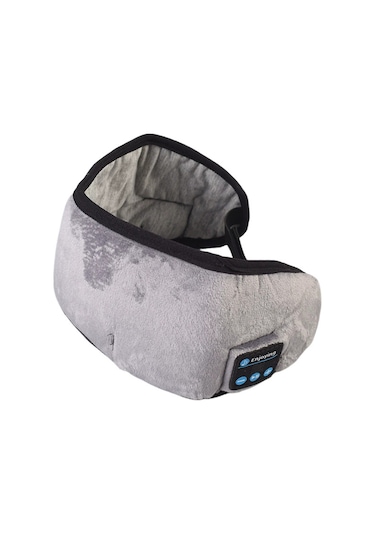 Mufunye Koyu Uyku Için Bluetooth 5.0 Göz Maskesi - Stereo Ses, Konuşma Fonksiyonu, Nemlendirici Kumaş, Gri Renk