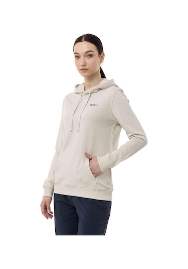 Jack Wolfskin Jack Wolfskın Kadın Sweatshırt Alice Hoody Krem Kapüşonlu Krem Krem