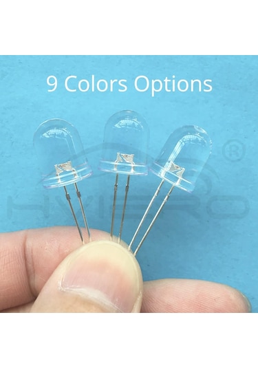 Sarı 50x 10mm Yuvarlak Üst Ultra Yayan Diyotlar Led Sarı Uv Pembe Turuncu Işık Diyot Lamba Ampulü