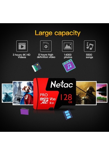 Sones Netac Sürüş Kaydedici Gözetim Kamerası Cep Telefonu Hafıza Kartı, Kapasite: 64 Gb