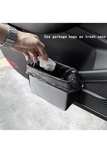 Gri Katlanabilir Çok Amaçlı Araba Çöp Kutusu, Çöp Torbalı Askılı Saklama Kutusu, Ev Ve Ofis İçin Çok Cepli Tasarım