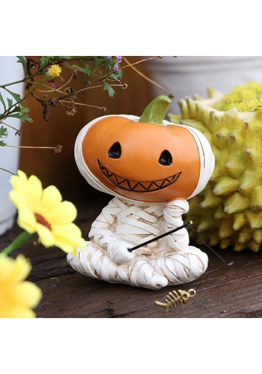 Suntek Balkabağı Figürü Cadılar Bayramı Hediyesi Masa 6x6,7x7,9 Cm