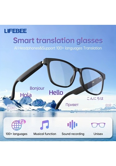 Xuweiwei Turuncu Hd Sesli Aramalı Akıllı Kablosuz Çeviri Gözlük Müzik Kontrollü Açık Kulak Müzik Mavi Işık Filtreli Dış Mekan Gözlük Kulaklık