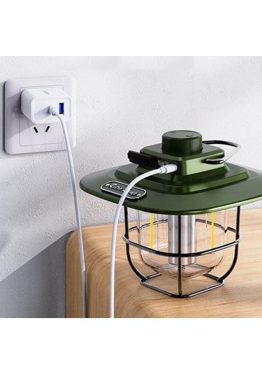 Tongxida Yeşil Led Kamp Işığı, Su Geçirmez, Sürekli Parlaklık Ayarlamalı, 4500mah Powerbank, Taşınabilir, İç Batarya Yeşil Yeşil