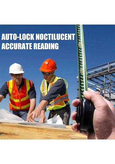 Kendinden Kilitleme Çelik Mezura Siyah Floresan Bant 5m Yüksek Hassasiyetli 7.5mx25mm Diğer