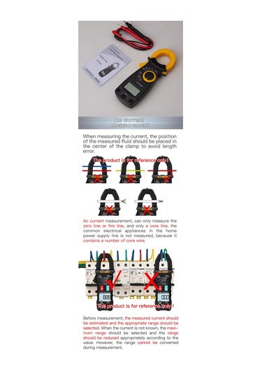 Dijital Kelepçe Metre Multimetre Taşınabilir Ac Dc Voltaj Akım Voltmetre Diyot Direnci Temassız Yangın Teli Tanıma