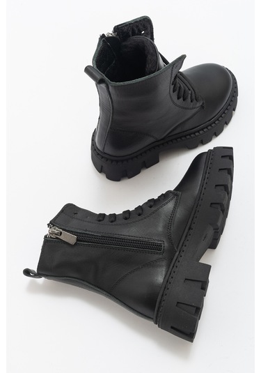 Mnpc Kız Çocuk Siyah Hakiki Deri Suya Dayanıklı Postal 25k3b110662 Siyah