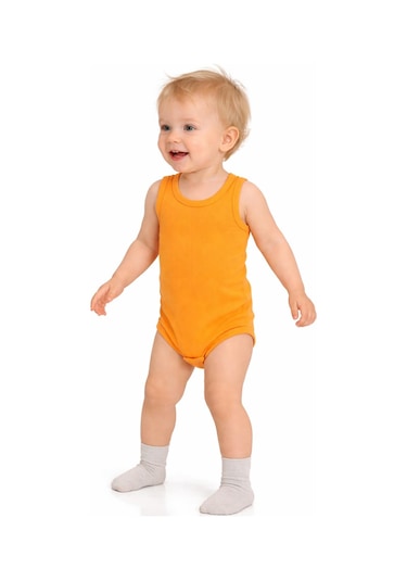 Civil Baby 3'lü Karışık Renk 3-36 Ay Çıtçıtlı Badi - Turuncu