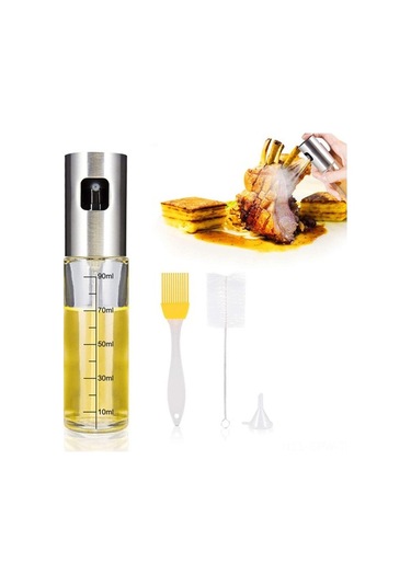 Besthome1 2'li 100ml Cam Yağ Spreyi: Paslanmaz Çelik, Salata & Barbekü Çok Renkli