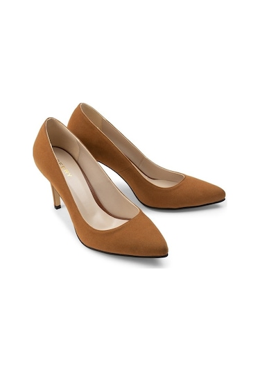 Deery Taba Rengi Süet Kadın Stiletto Taba