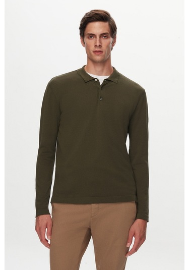 D's Damat Slim Fit Haki Düz Örgü Rayon Örme Kazak 1ef060637903m Haki