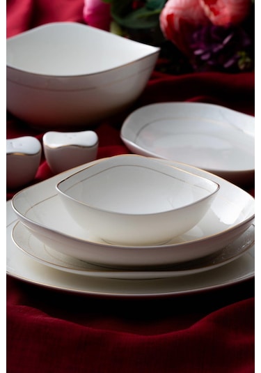 Alexa 6 Kişilik 29 Parça Porselen Yemek Takımı Beyaz